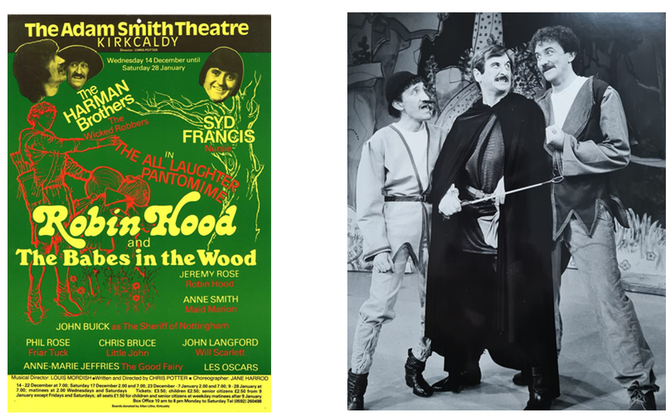 Robin Hood and The Babes in the Wood pantomome poster, Kirkcaldy